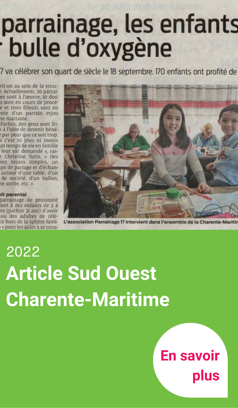 Article de Parrainage 17 dans le Sud Ouest de Charente-Maritime